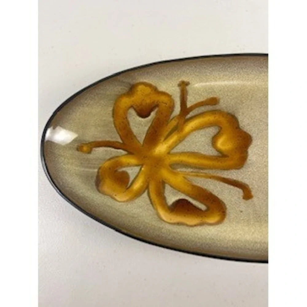 Pier 1 Kioko Hand Painted Stoneware‎ Oval Serving Dish Tray
